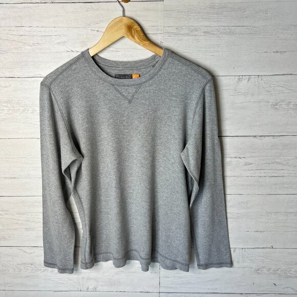 Quiksilver Top Womens SZ Small Gray Thermal Long Sleeve Cotton Blend Minimalist - Picture 3 of 16